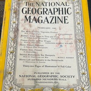 National Geographic Magazine Cover with Yellow Border and Black Text